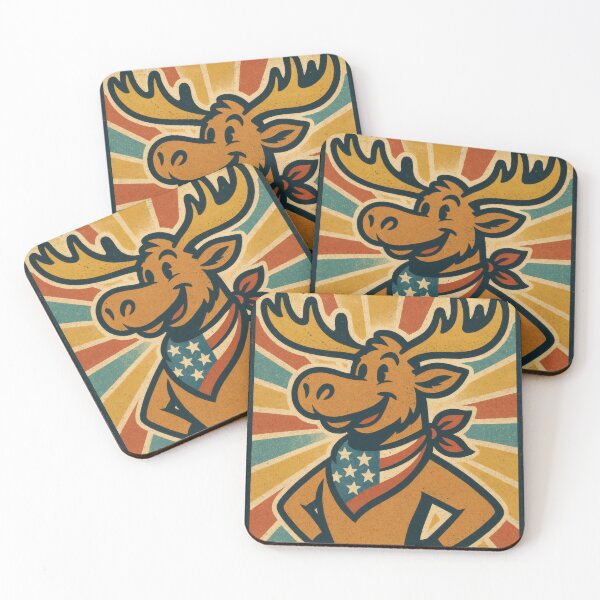 Item preview, Stand Tall Patriotic Moose | Bold American Flag Illustration | Vintage USA Americana Wall Art designed and sold by PaintedPixels01.