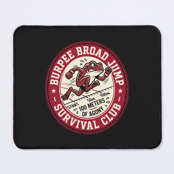 Item preview, Burpee Broad Jump Survival Club Fitness Frog Badge Design designed and sold by SplashTastic.