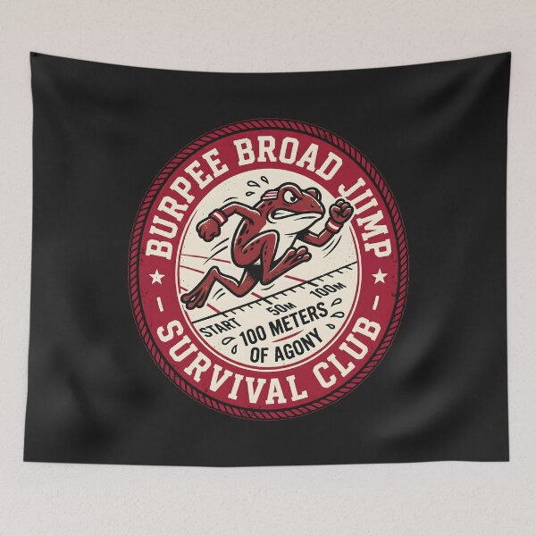 Item preview, Burpee Broad Jump Survival Club Fitness Frog Badge Design designed and sold by SplashTastic.