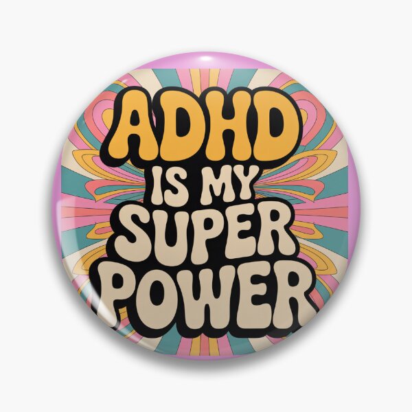 Item preview,  ADHD is my super power pink back ground designed and sold by Faerieglen.
