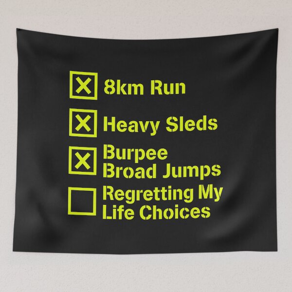 Item preview, Regretting My Life Choices Gym Workout Stencil Checklist Merch designed and sold by SplashTastic.