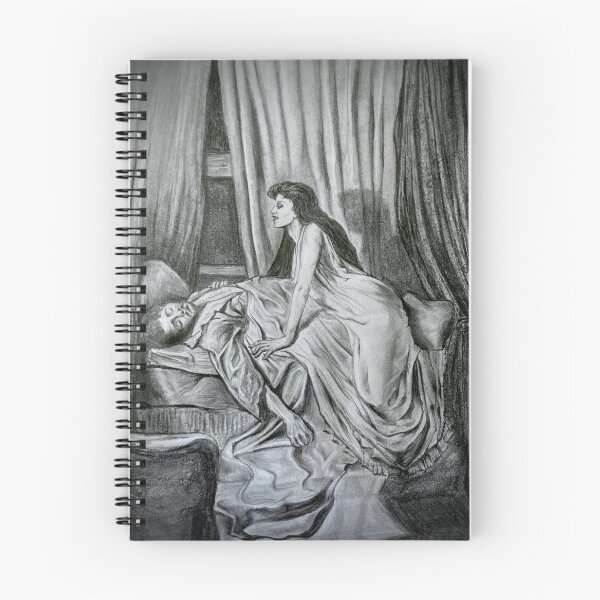 Item preview, The Vampire (Philip Burne-Jones) Graphite Illustration designed and sold by alexdejagerart.