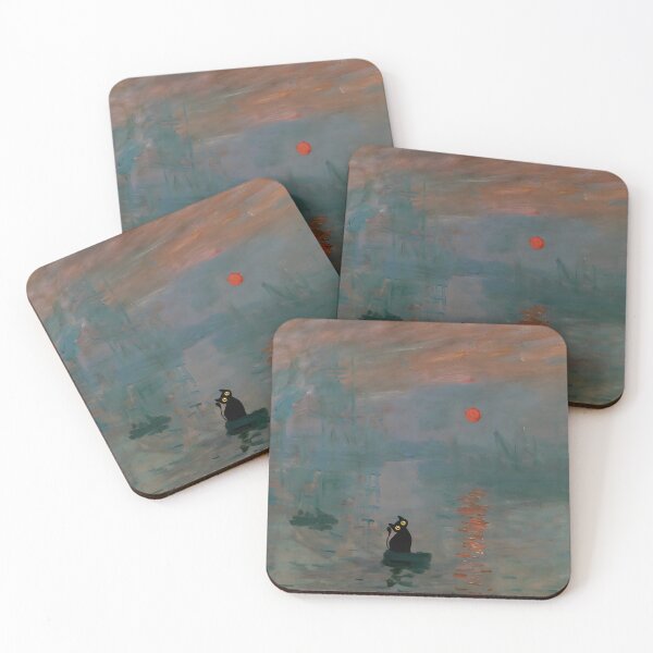 Item preview, Sunrise by Claude Monet Black Cat Art designed and sold by PurrfectHome.