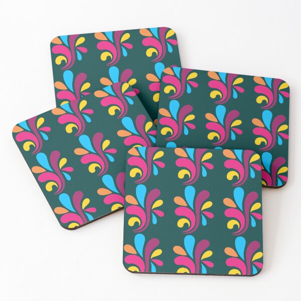 Item preview, Dark Teal Retro Leaf Swirl Seamless Pattern designed and sold by ​Jyoti Digital Artist.
