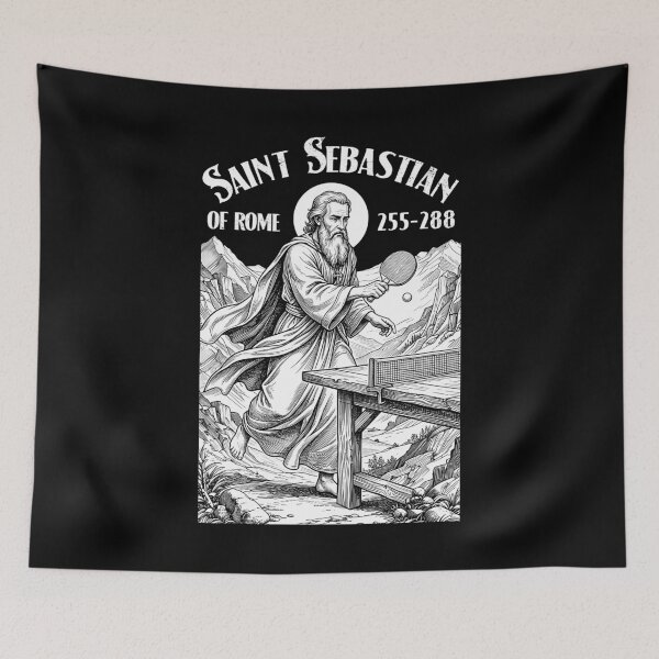 Item preview, Table Tennis Player Funny Patron Saint Sebastian Sport designed and sold by GrandeDuc.
