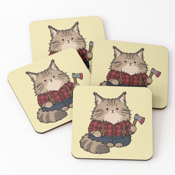 Item preview, Cute Lumberjack Cat Sticker designed and sold by MonkiFlipp.