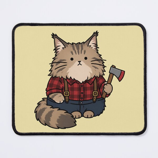 Item preview, Cute Lumberjack Cat Sticker designed and sold by MonkiFlipp.