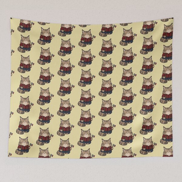 Item preview, Cute Lumberjack Cat Sticker designed and sold by MonkiFlipp.