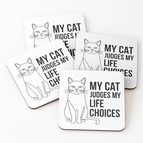 Item preview, My Cat Judges My Life Choices — Funny Cat Owner Tee designed and sold by Auraphonix.