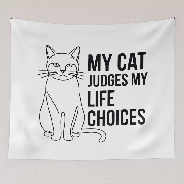 Item preview, My Cat Judges My Life Choices — Funny Cat Owner Tee designed and sold by Auraphonix.