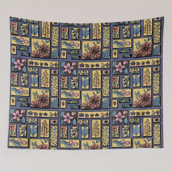 Item preview, Colorful vintage floral seamless art designed and sold by MissSairung.