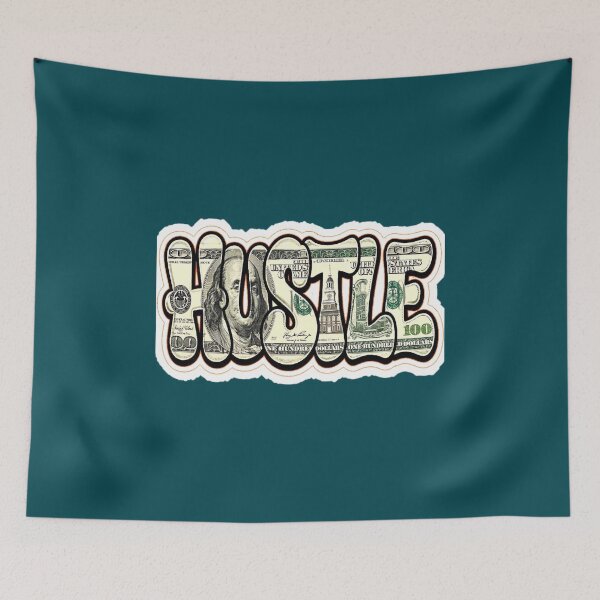 Item preview, Hustle Money Bill Typography Motivation Graphic Sticker designed and sold by zenithdecalco.