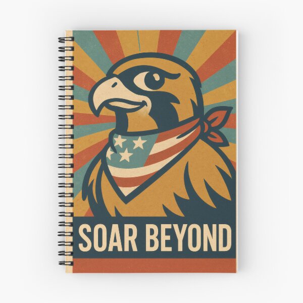 Item preview, Soar Beyond Patriotic Falcon | Bold American Flag Illustration | Vintage USA Americana Wall Art designed and sold by PaintedPixels01.