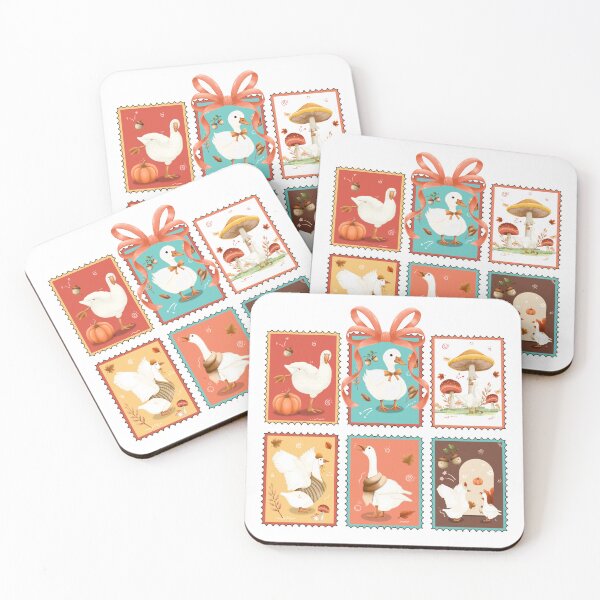 Item preview, Vintage Fall Goose Stamps Cottagecore Aesthetic designed and sold by poonzapoon.
