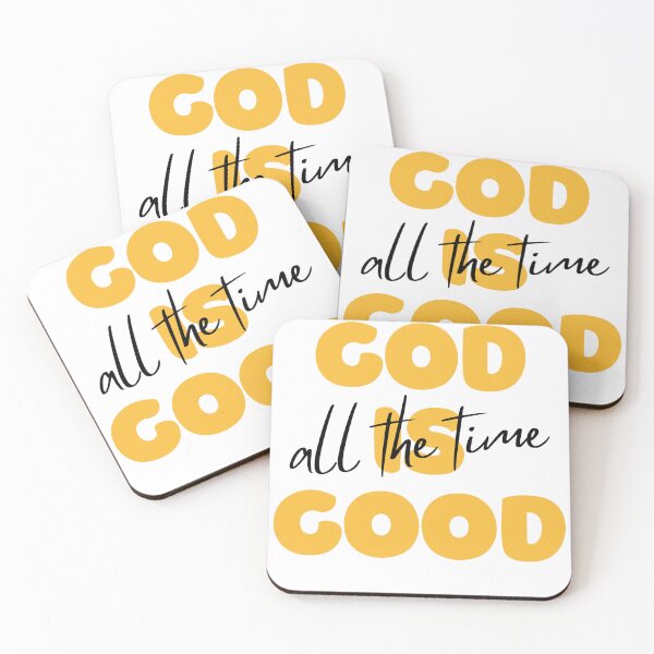 Item preview, "God Is Good All The Time" Yellow Gold Text Motivational Message designed and sold by CaribbeanClown.
