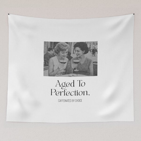 Item preview, Aged to Perfection, Caffeinated by Choice | Vintage Coffee Lover Aesthetic Retro espresso martini Lovers designed and sold by luckyhue.