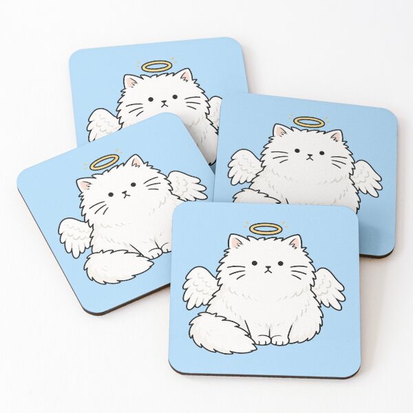 Item preview, Cute Angel Cat Sticker designed and sold by MonkiFlipp.