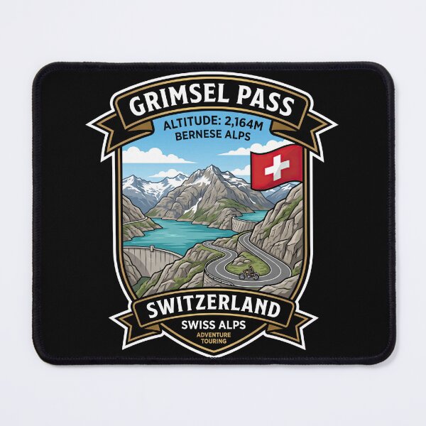Item preview, Grimsel Pass Switzerland Adventure Road Print designed and sold by enzoade.