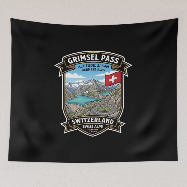 Item preview, Grimsel Pass Switzerland Adventure Road Print designed and sold by enzoade.