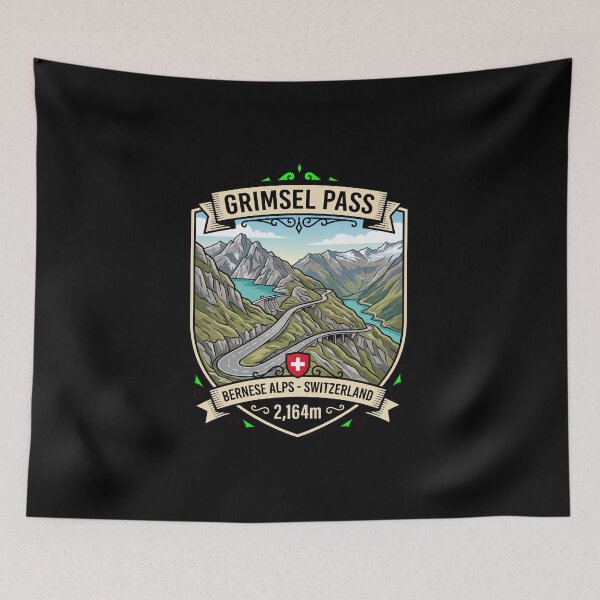 Item preview, Grimsel Pass Swiss Alps Motorcycle Design designed and sold by enzoade.