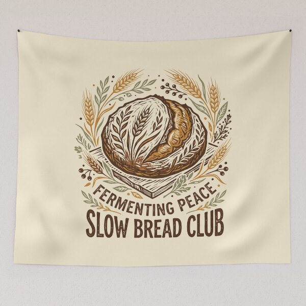 Item preview, Fermenting Peace Slow Bread Club Sourdough Baker Line Art designed and sold by SplashTastic.
