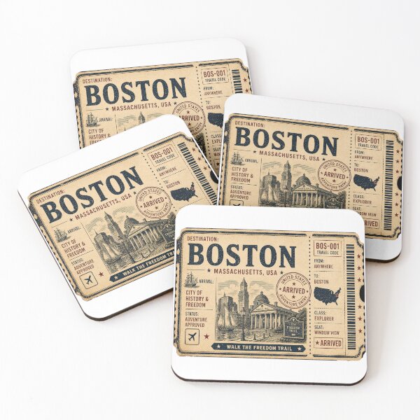 Item preview, Boston Vintage Travel Ticket designed and sold by naturalsurvival.