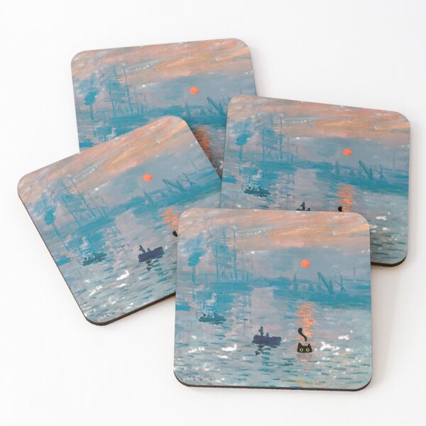 Item preview, Sunrise Monet Black Cat Art designed and sold by PurrfectHome.
