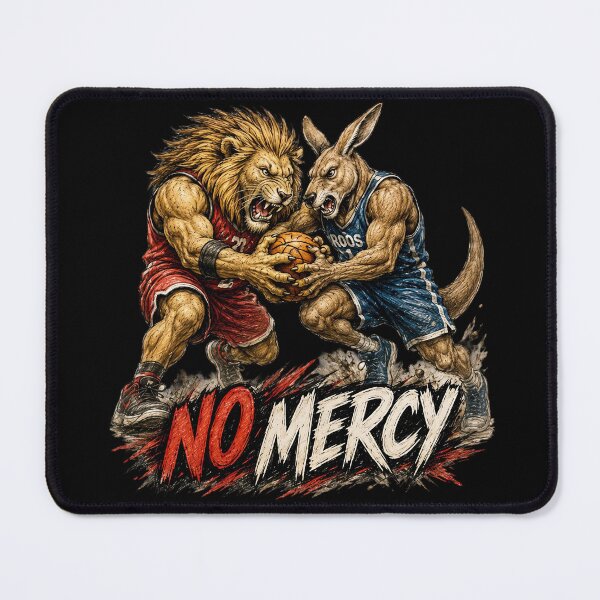 Item preview, No Mercy Basketball Sticker – Lion vs Kangaroo Sports Showdown Art designed and sold by Felixuss.