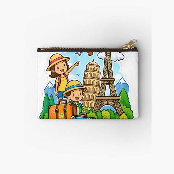 Item preview, Summer Vacation Travel Kids Die-Cut Sticker | Colorful Cartoon Adventure Vinyl Decal designed and sold by Arts121.