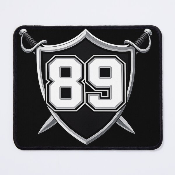 Item preview, Silver & Black 89 Crossed Swords Shield designed and sold by My Team Designs.