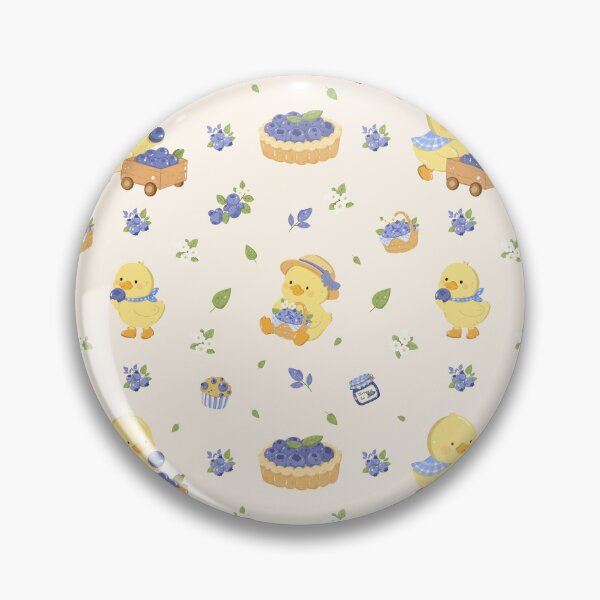 Item preview, Cute Duck with Blueberries designed and sold by SoftBunStudio.