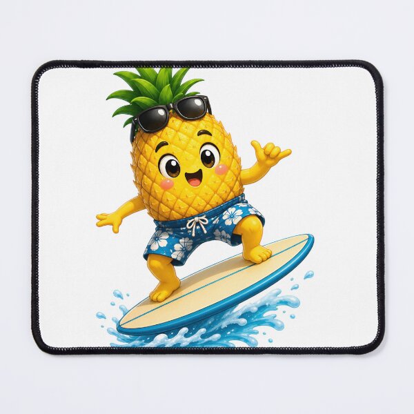Item preview, Cute Surfer Pineapple Kawaii Sticker | Tropical Beach Fruit Character designed and sold by NakottaFashion.