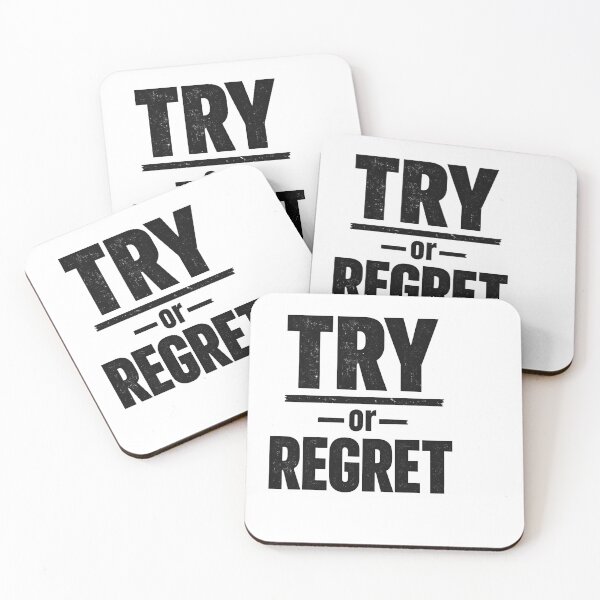 Item preview, Try or Regret – Bold Motivational Typography | Minimal Mindset Quote designed and sold by Lovestickerco.