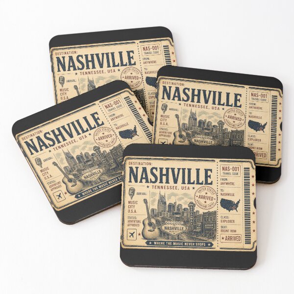 Item preview, Nashville Vintage Travel Ticket designed and sold by naturalsurvival.