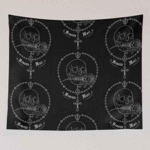 Item preview, Memento Mori Skull Rosary Catholic Line Art designed and sold by Apostolic Art & Apparel.
