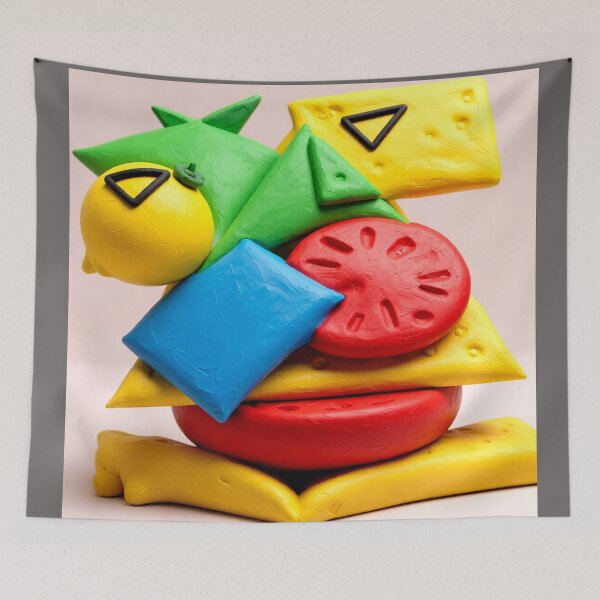 Item preview, discombobulated plaster C colorful geometric abstract design designed and sold by SmashingDeals.