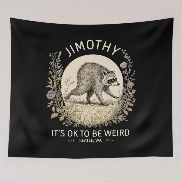 Item preview, Jimothy It's Ok to be Weird, Funny Viral Raccoon Meme designed and sold by studio-ssaam.