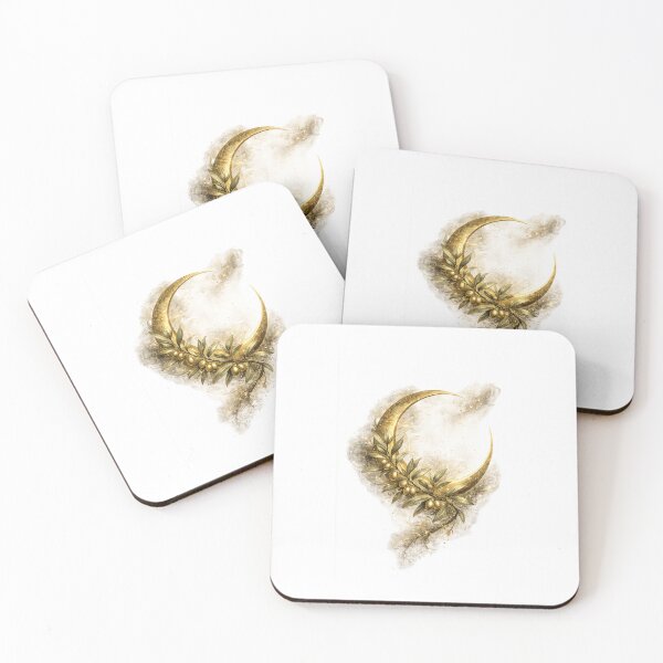 Item preview, Golden Crescent & Olive Branch | Quiet Luxury Botanical Art designed and sold by Norique_7.
