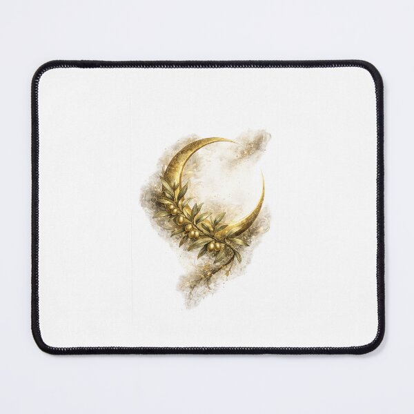 Item preview, Golden Crescent & Olive Branch | Quiet Luxury Botanical Art designed and sold by Norique_7.