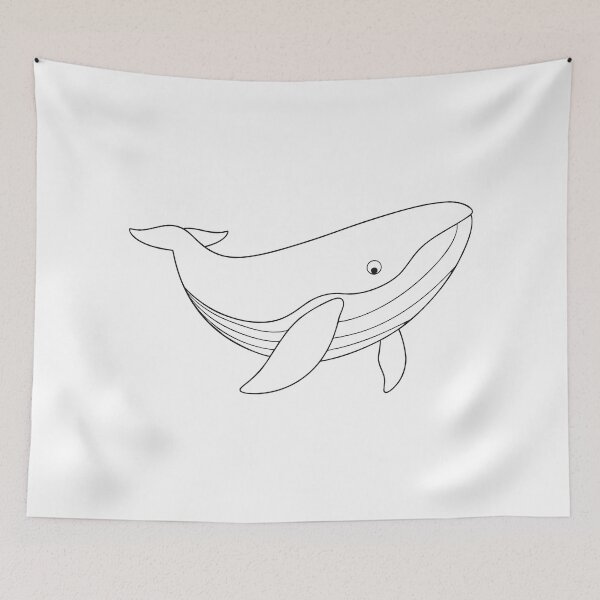 Item preview, Humpback Whale Elegant 2 Line Art Gift designed and sold by OneLine Studio.