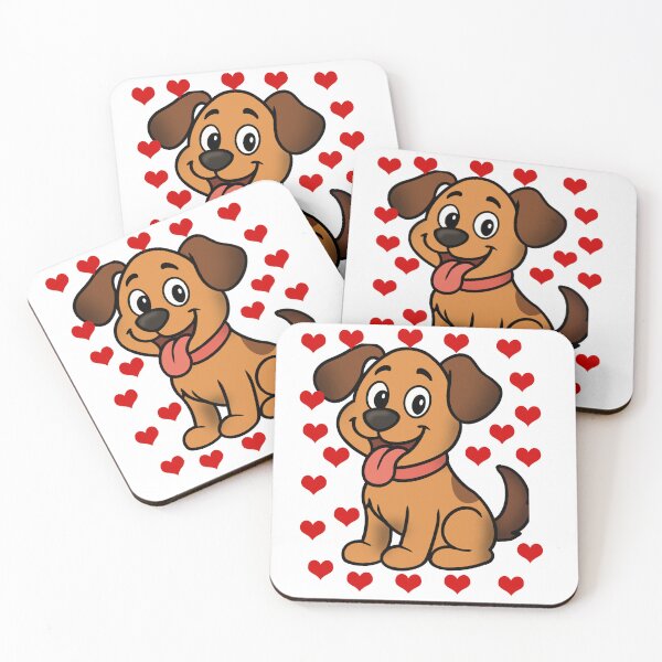 Item preview, Cute Cartoon Puppy Dog with Hearts Illustration designed and sold by     Fatma Creates.