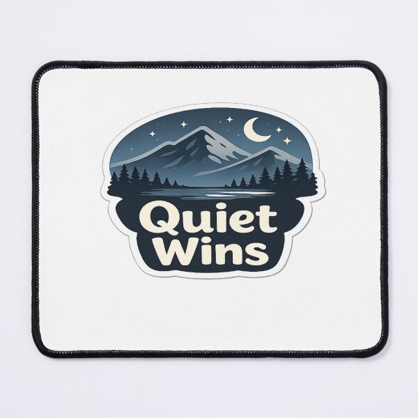Item preview, Quiet Wins – Minimal Mountain Night Sticker designed and sold by Genzfirevibes.