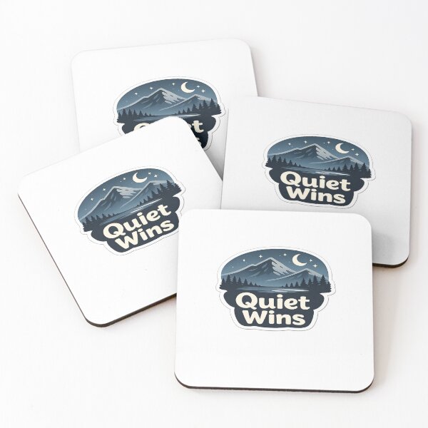 Item preview, Quiet Wins – Minimal Mountain Night Sticker designed and sold by Genzfirevibes.