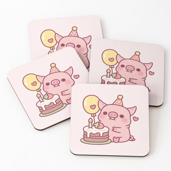 Item preview, Cute Pig With Birthday Cake And Balloon designed and sold by rustydoodle.