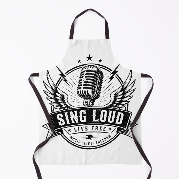 Item preview, Vintage Microphone Wings Sing Loud Live Free Emblem designed and sold by Jaideep Walia.