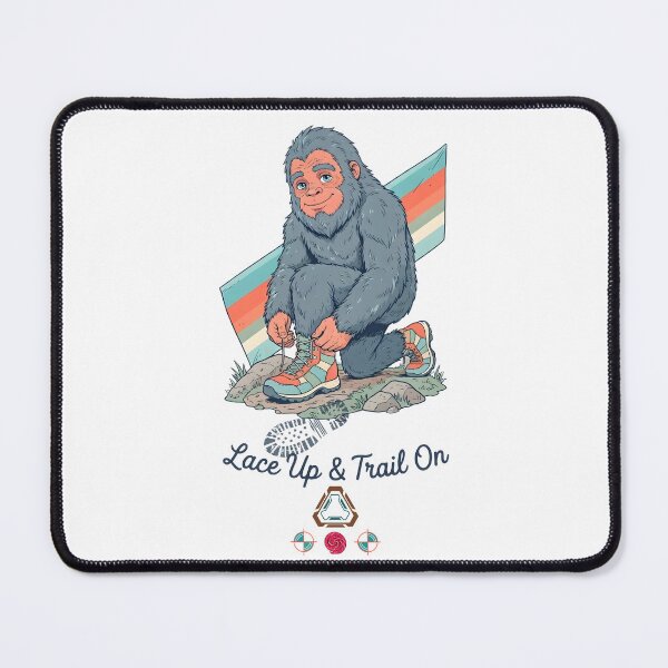 Item preview, "Lace Up & Trail On" - Cute Bigfoot Hiker Sasquatch Hiking Boot T-Shirt designed and sold by Whimsy Trail Co.