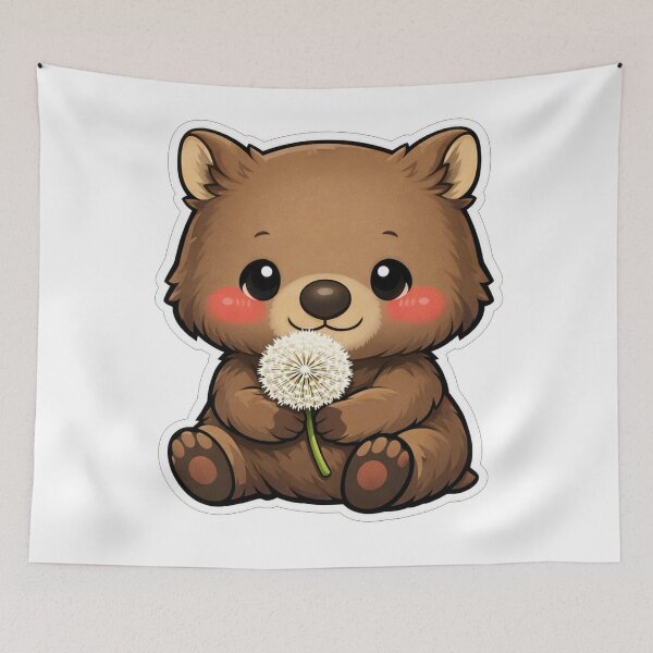 Item preview, Cute Little Wombat Holding A Dandelion designed and sold by Owcomm.