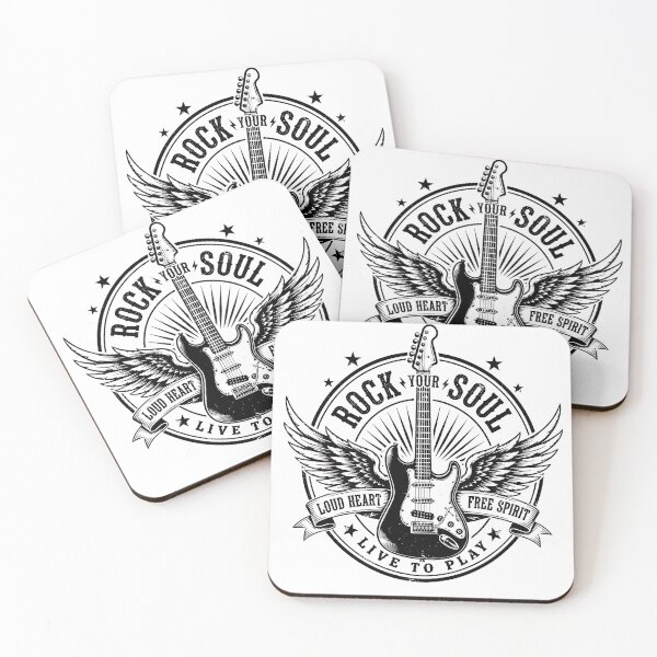 Item preview, Winged Electric Guitar Rock Your Soul Badge  designed and sold by Jaideep Walia.
