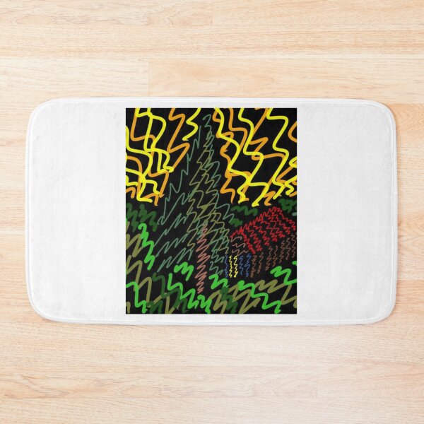 Item preview, Forest Cabin neon doodle, Electric landscape designed and sold by BlondelleWinny.