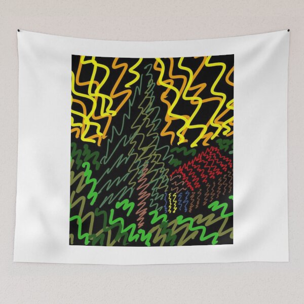 Item preview, Forest Cabin neon doodle, Electric landscape designed and sold by BlondelleWinny.
